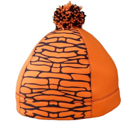 Sharky Orange Neoprene Hat – Bright and Functional