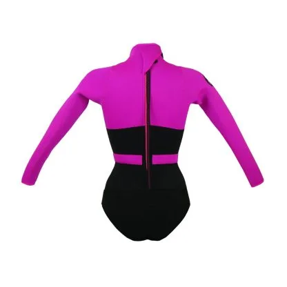 Womens Long Sleeve Back Zip 2mm Surf Spring Wetsuit – Girl Power Orchid - Image 3