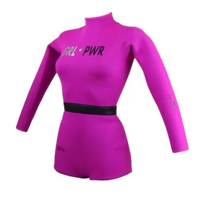 Womens Long Sleeve Back Zip 2mm Surf Spring Wetsuit – Girl Power Magnet - Image 2