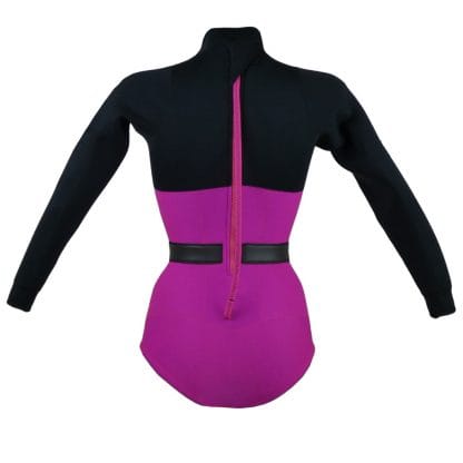 Womens Long Sleeve Back Zip 2mm Surf Spring Wetsuit – Girl Power Sour Fruit - Image 4