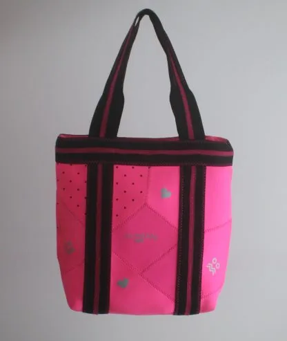 Alooppa Medium Pink Neoprene Beach Bag with YKK Zipper - Image 5